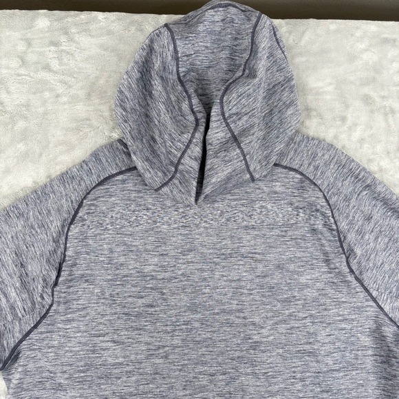 Zella Men Heathered Track Jacket Gray Blue Full Zip Hooded 2XL Polyester Spandex - Picture 10 of 14